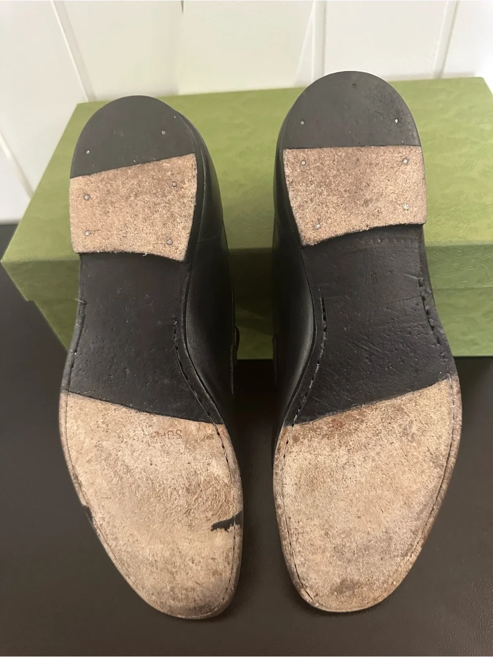 GUCCI Jordaan Horsebit Black LeatherLoafers 10 US $1090